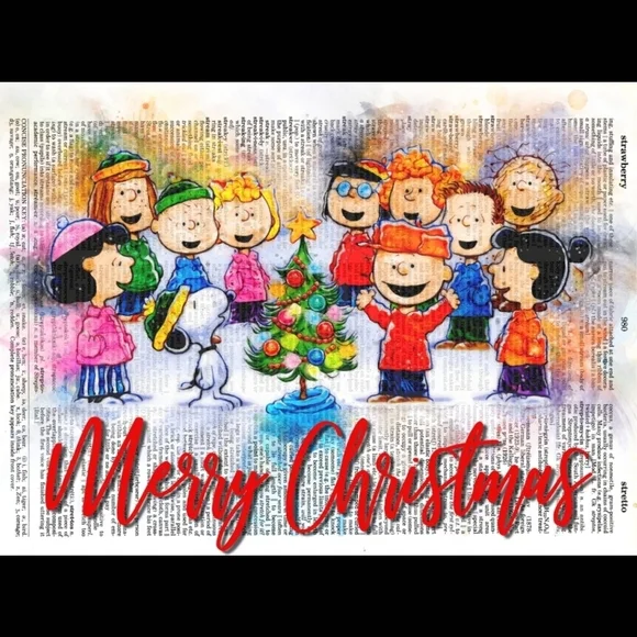 The Peanuts Charlie Brown Snoopy Retro Vintage Dictionary Art - Picture 1 of 5